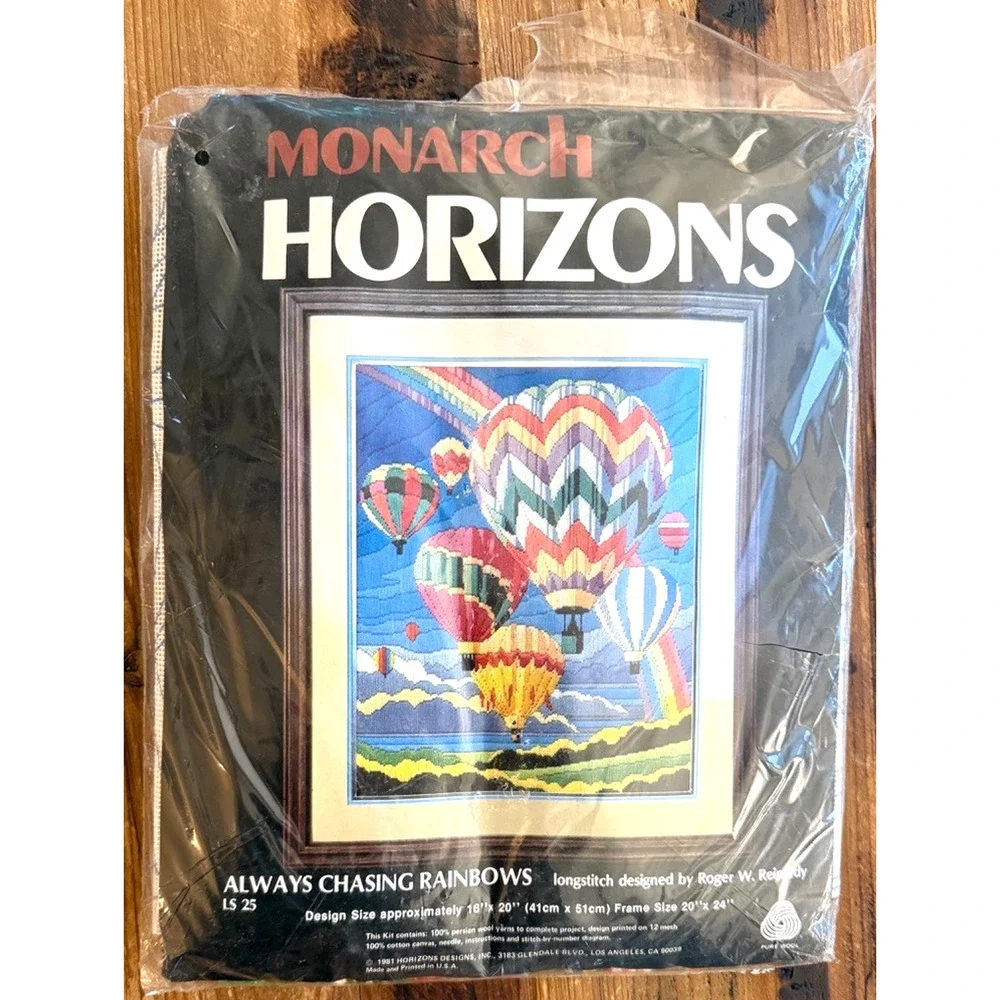 Monarch Horizons Longstitch Kit Always Chasing Rainbows LS25 Hot Air Balloons